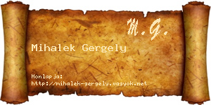 Mihalek Gergely névjegykártya